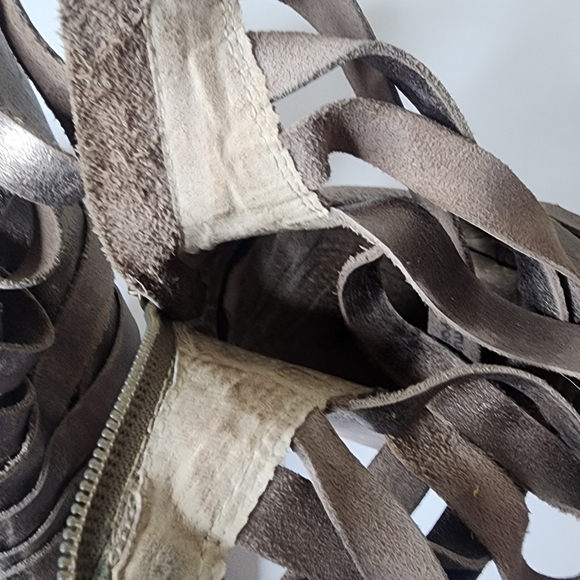 Free People Metallic Leather Strappy Hybrid Ankle Bootie Size 39/US8.5 - Picture 10 of 11